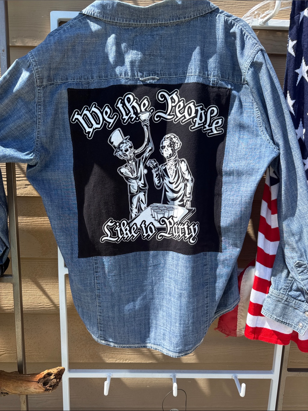 New Custom "Paper Denim & Cloth" Cowboy Cut 109%Cotton W Party Graphic Sewn L